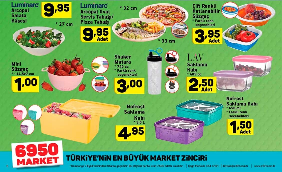 A101 Market 7 Eylül 2017 Aktüel Fırsat Ürünleri Kataloğu