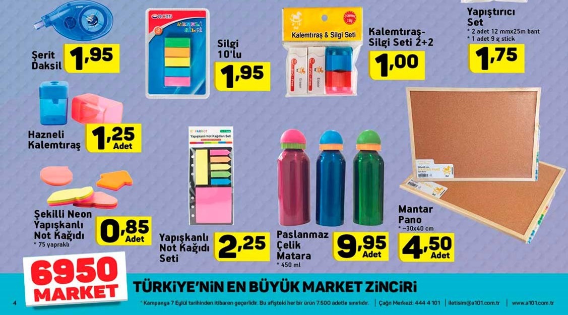 A101 Market 7 Eylül 2017 Aktüel Fırsat Ürünleri Kataloğu