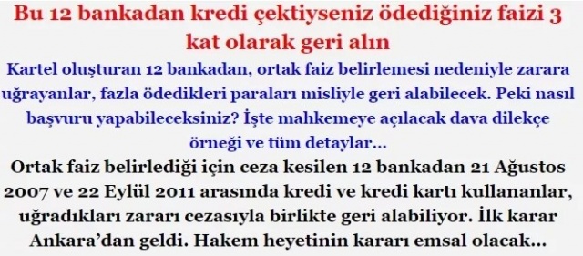 Bankalardan Paralar 3 Katı İle İade Ediliyor