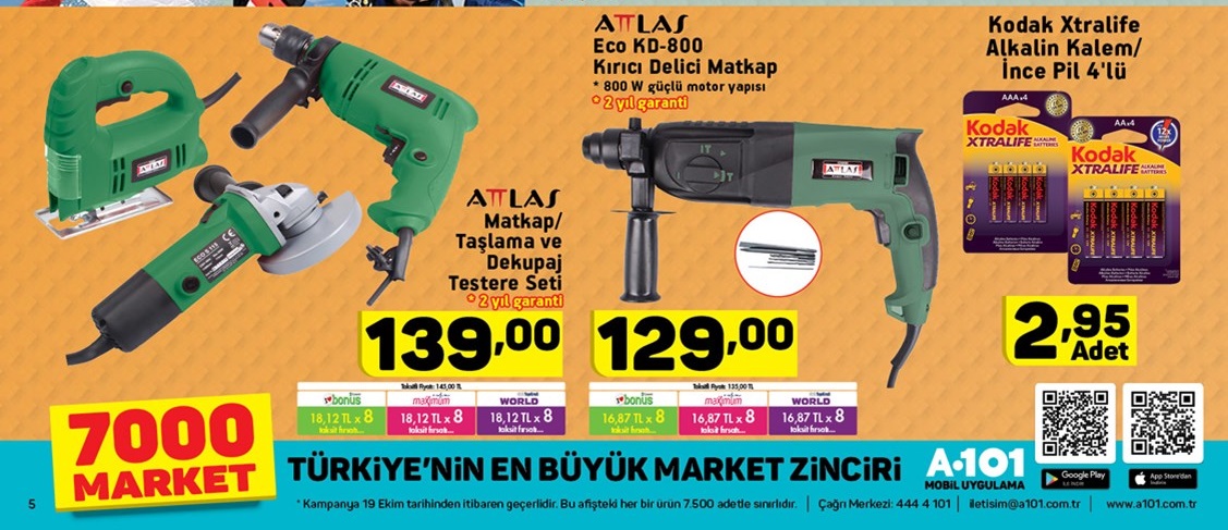 A101 19 Ekim 2017 Aktüel Market Fırsat Kataloğu