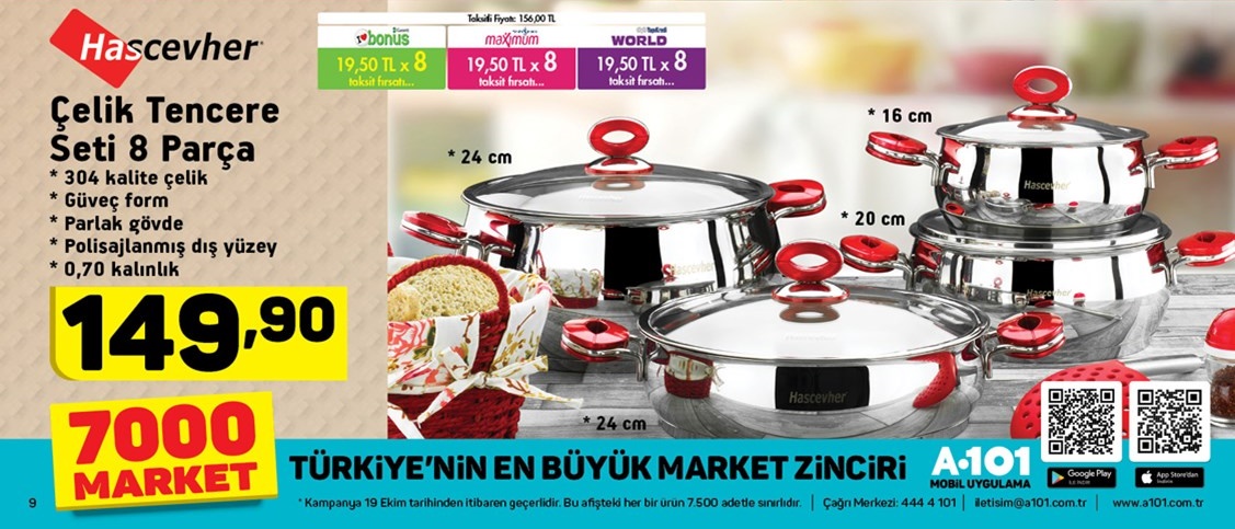 A101 19 Ekim 2017 Aktüel Market Fırsat Kataloğu