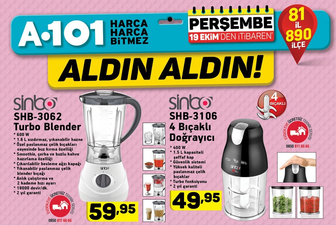 A101 19 Ekim 2017 Aktüel Market Fırsat Kataloğu