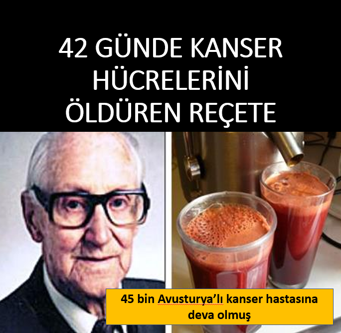 Kanser hücrelerini 42 günde öldüren reçete