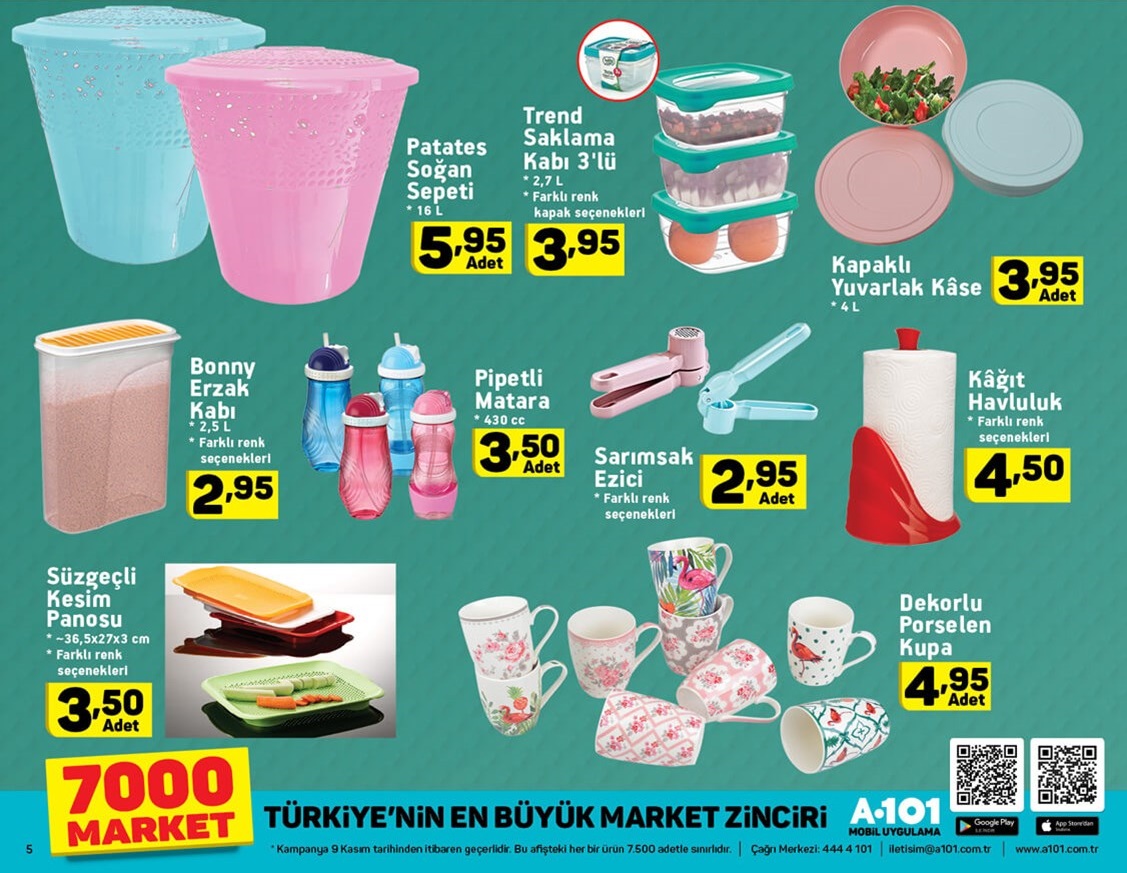 A101 Market 9 Kasım 2017 Aktüel Ürünler Broşürü