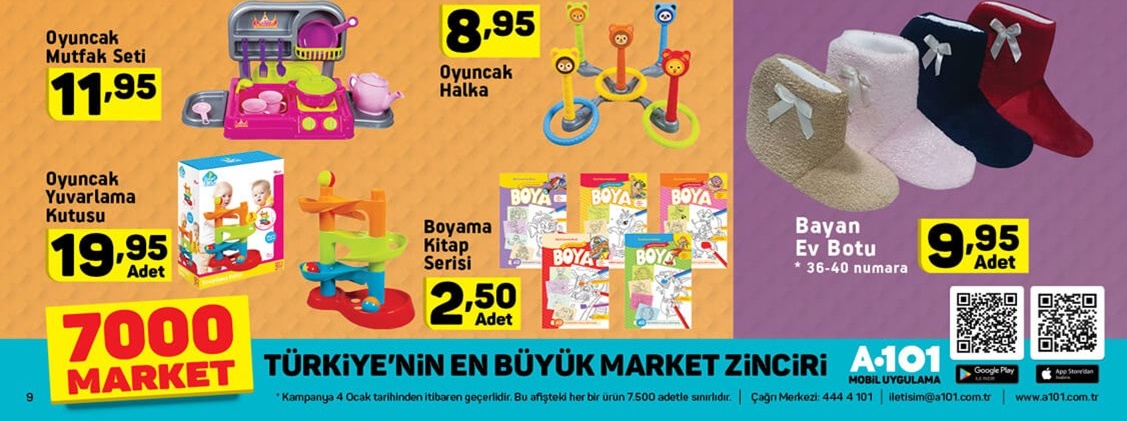 A101 Market 4 - 10 Ocak 2018 Fırsat Broşürü Kataloğu Ürünleri