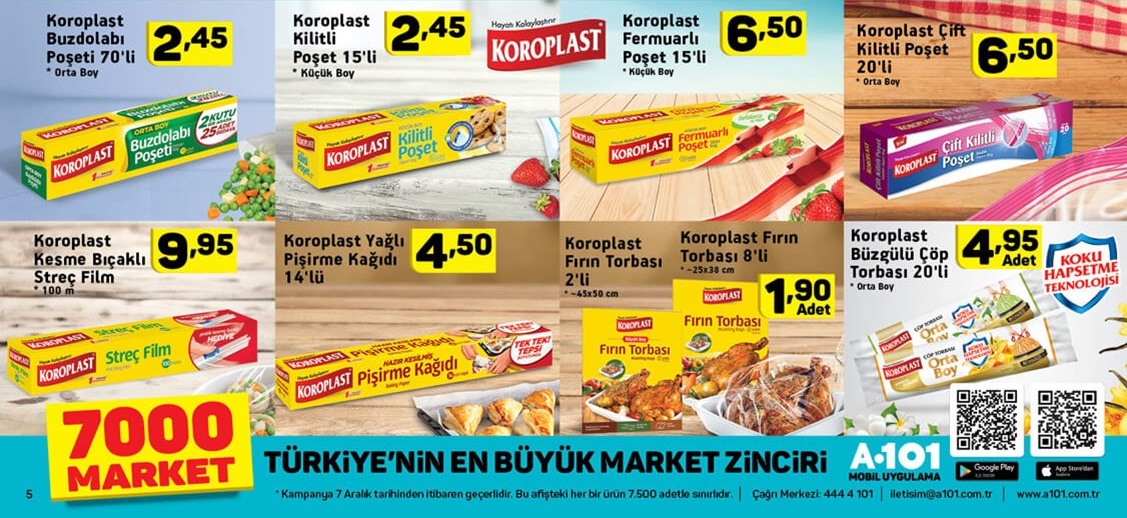 A101 Market 7 Aralık 2017 Aktüel Fırsat Broşürü