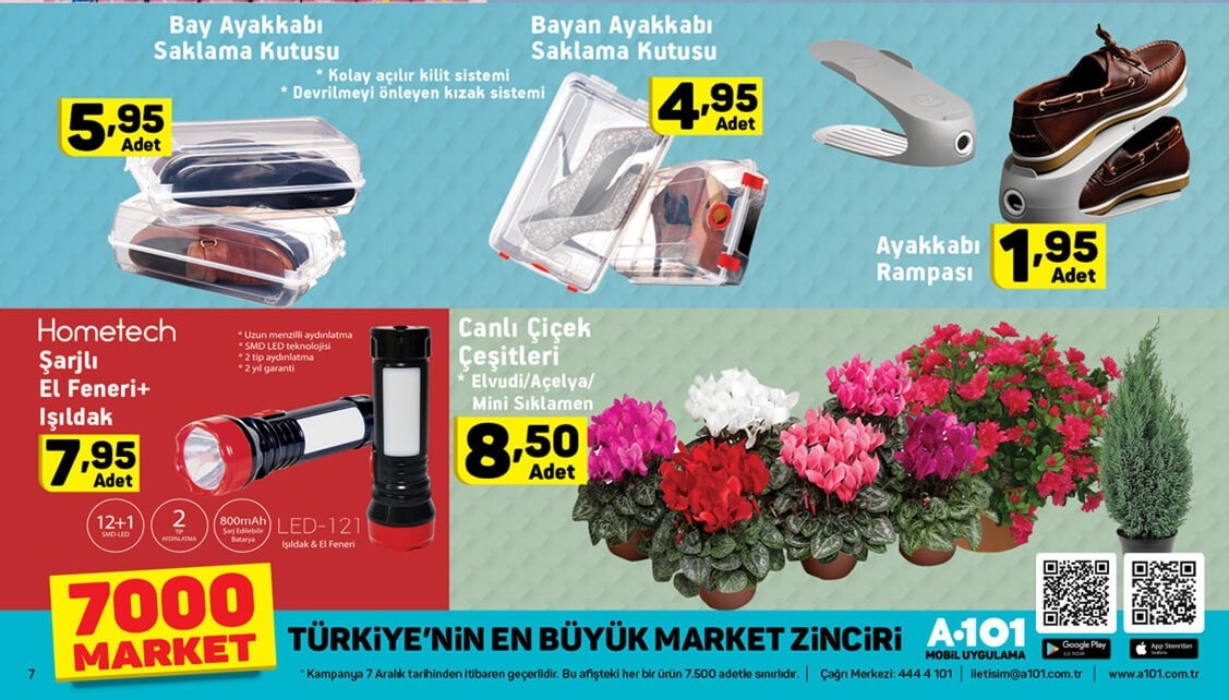 A101 Market 7 Aralık 2017 Aktüel Fırsat Broşürü