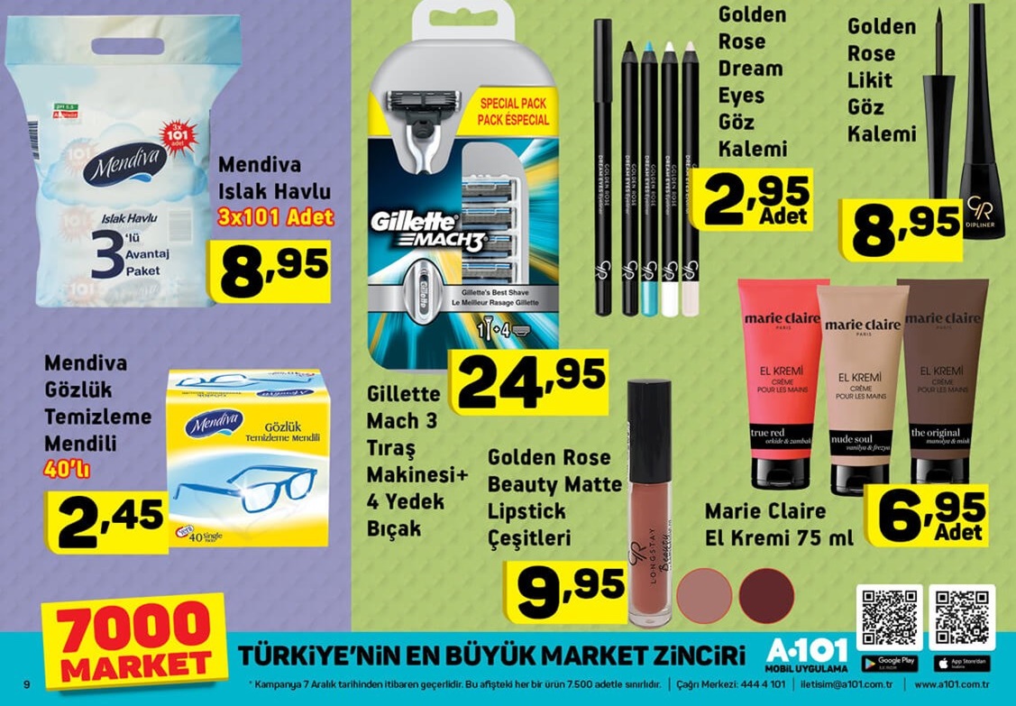 A101 Market 7 Aralık 2017 Aktüel Fırsat Broşürü