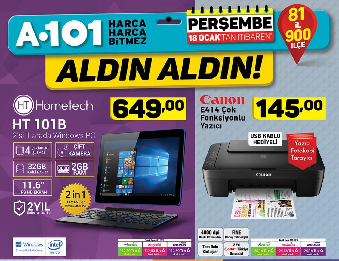 A101 Market 18 Ocak 2018 Aktüel İndirimli Ürünleri