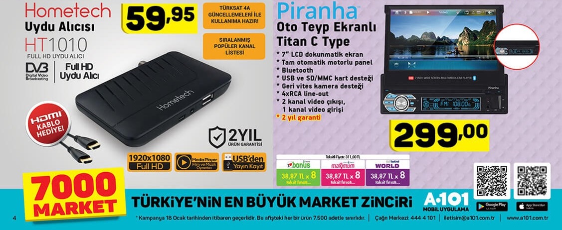 A101 Market 18 Ocak 2018 Aktüel İndirimli Ürünleri