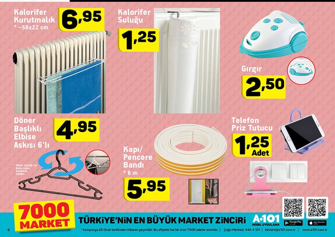 A101 25 Ocak 2018 İndirimli Ürünler Kataloğu