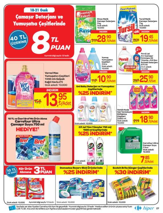 Carrefour 22 - 31 Ocak 2018 Aktüel İndirimli Ürünler