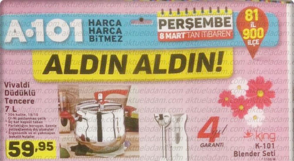 A101 Aktüel 8 Mart 2018 İndirimli Ürünleri Broşürü