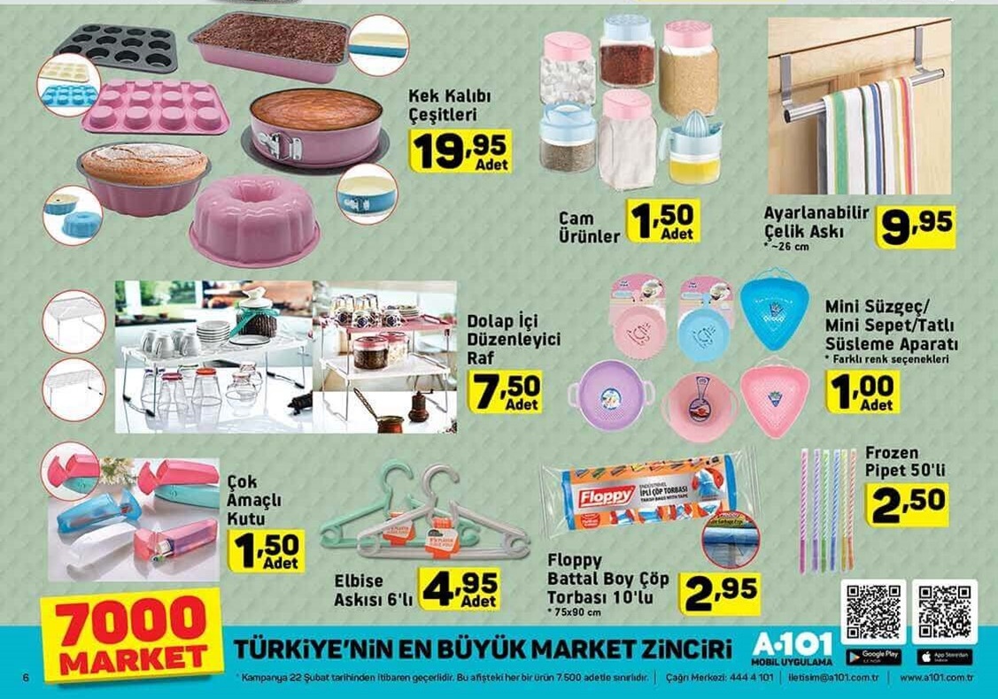 A101 22 Şubat 2018 İndirim Fırsat Kataloğu