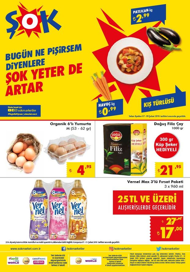 ŞOK 7 ŞUBAT 2018 İndirimli Ürünler