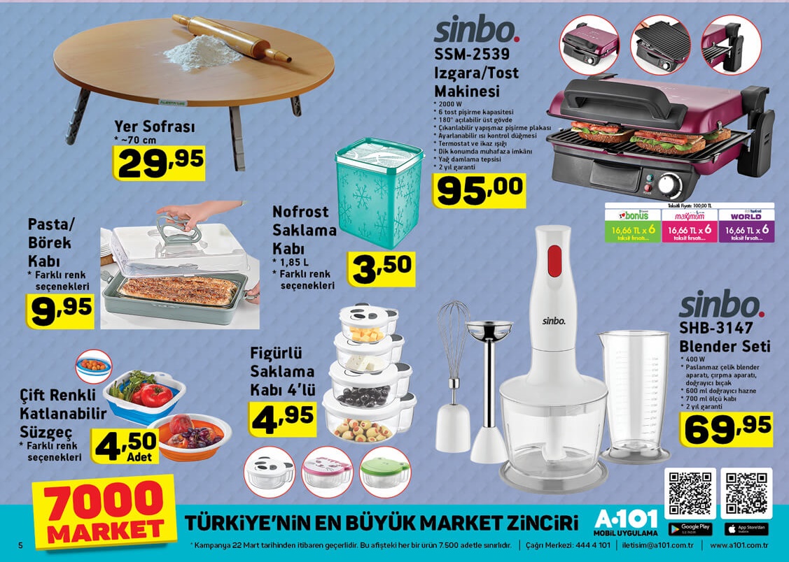 A101 22 Mart 2018 Aktüel İndirimli Ürünler Kataloğu