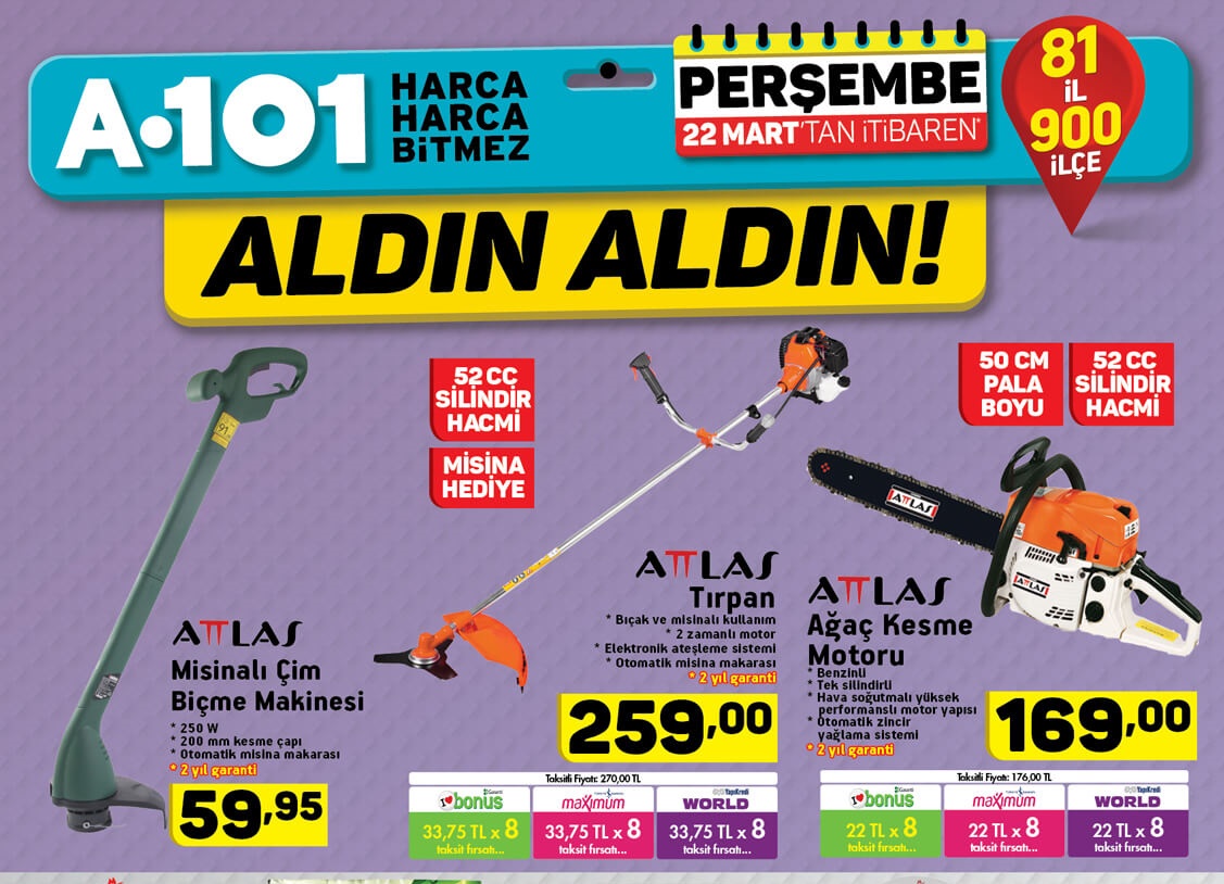 A101 22 Mart 2018 Aktüel İndirimli Ürünler Kataloğu