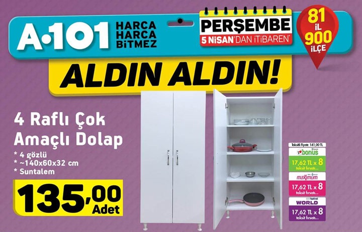 A101 5 Nisan 2018 Aktüel İndirimli Ürünler Kataloğu