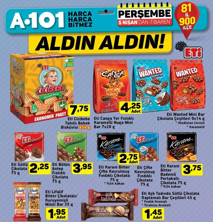 A101 5 Nisan 2018 Aktüel İndirimli Ürünler Kataloğu