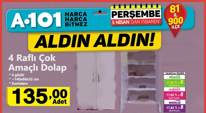 A101 Aktüel 5 Nisan 2018 İndirimli Ürünler Kataloğu