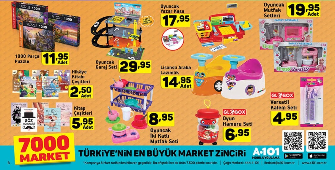 A101 Market Aktüel 8 Mart 2018 İndirim Kataloğu