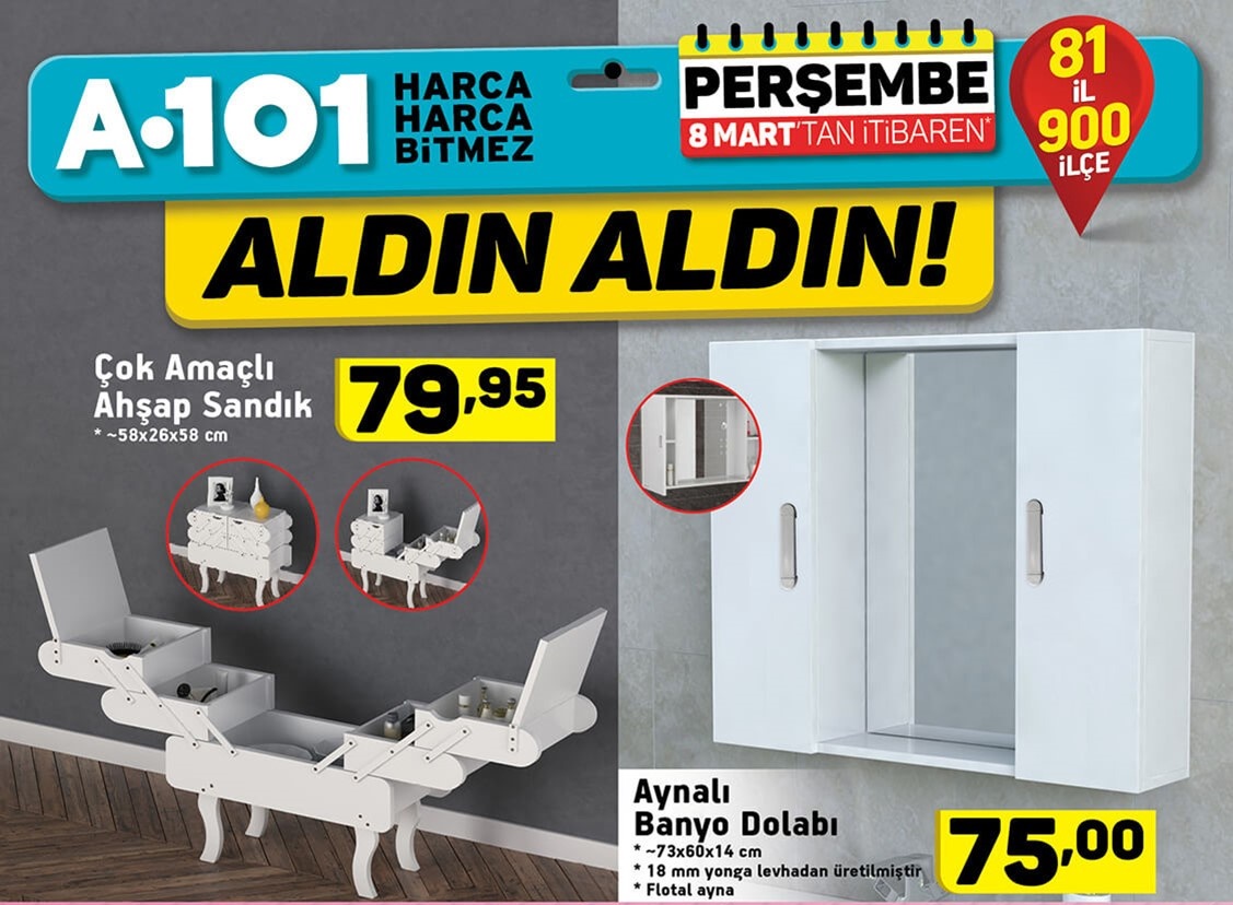 A101 Market Aktüel 8 Mart 2018 İndirim Kataloğu