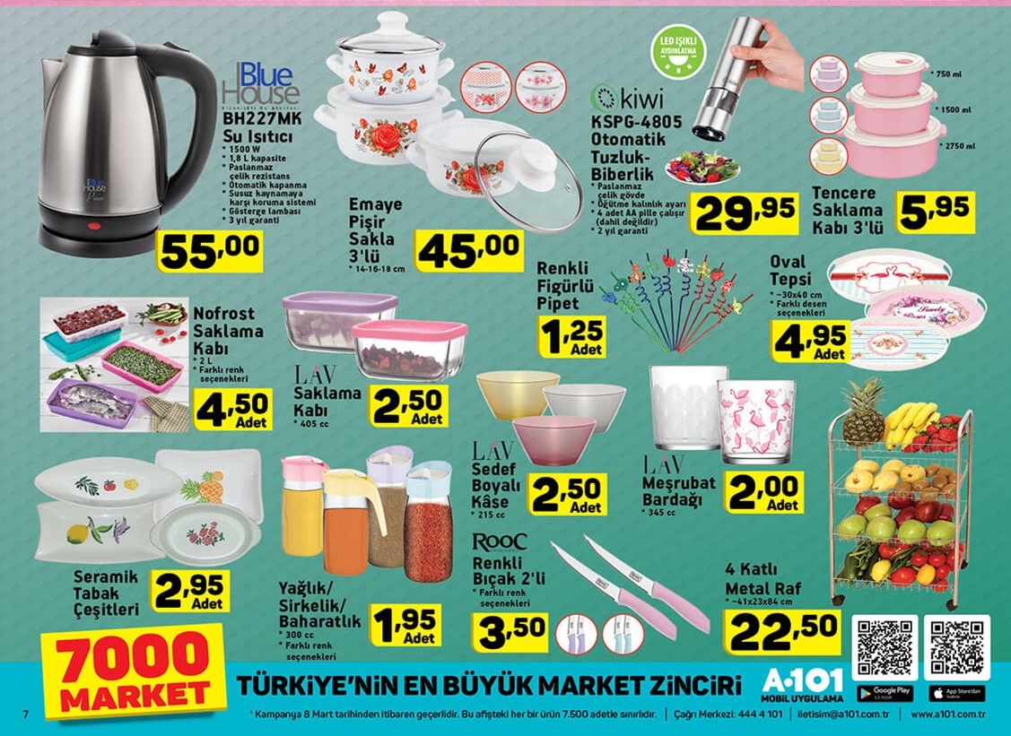 A101 Market Aktüel 8 Mart 2018 İndirim Kataloğu