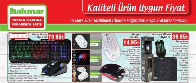 Hakmar Aktüel 15 Mart 2018 İndirimli Ürünleri