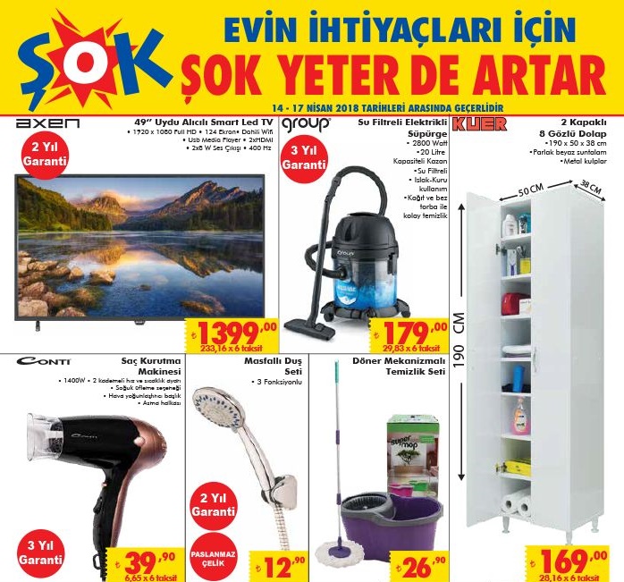 Şok 14 - 15 Nisan 2018 Haftasonu Aktüel Fırsat Ürünleri