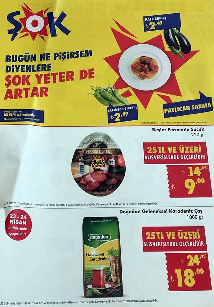 Şok Market 21 Nisan 2018 Aktüel Ürünler Kataloğu