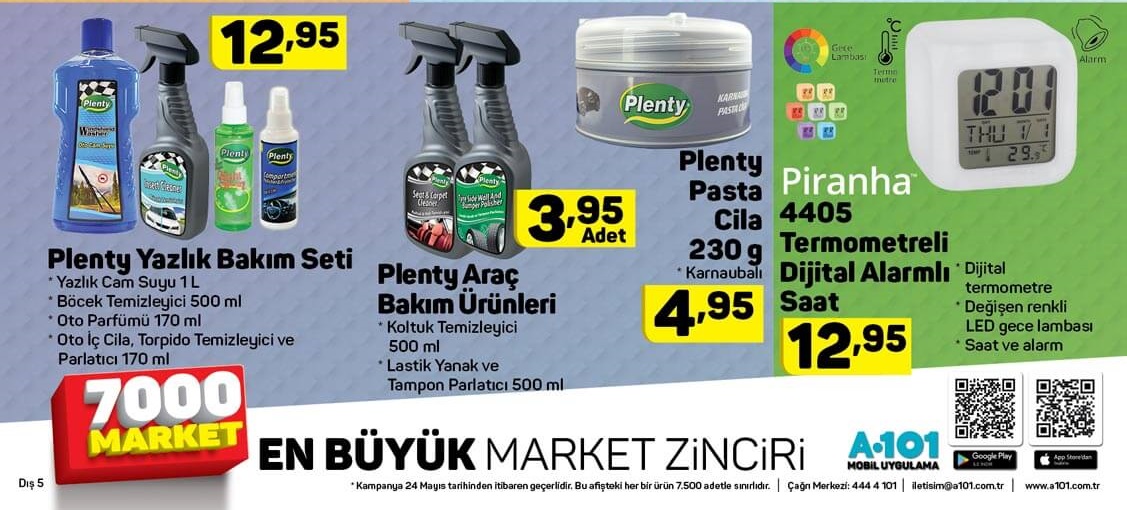 A101 Market 24 Mayıs 2018 İndirimli Fırsat Ürünleri Kataloğu