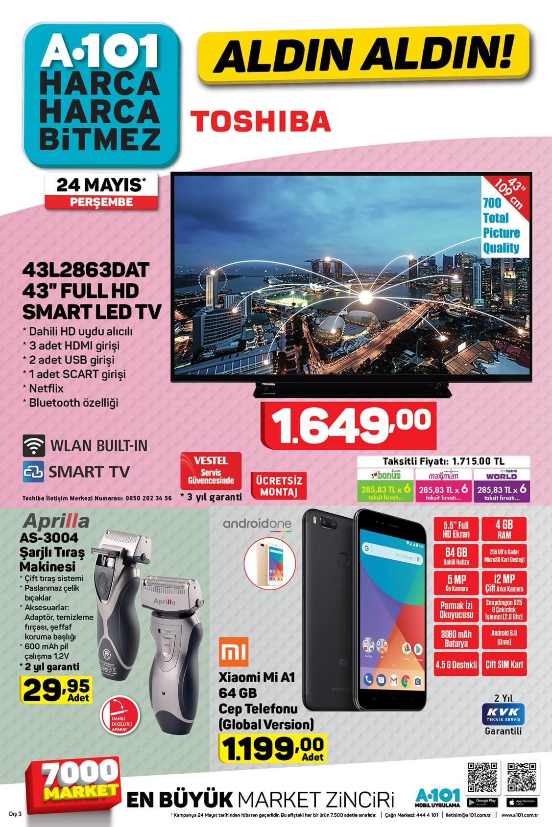 A101 Market 24 Mayıs 2018 İndirimli Fırsat Ürünleri Kataloğu