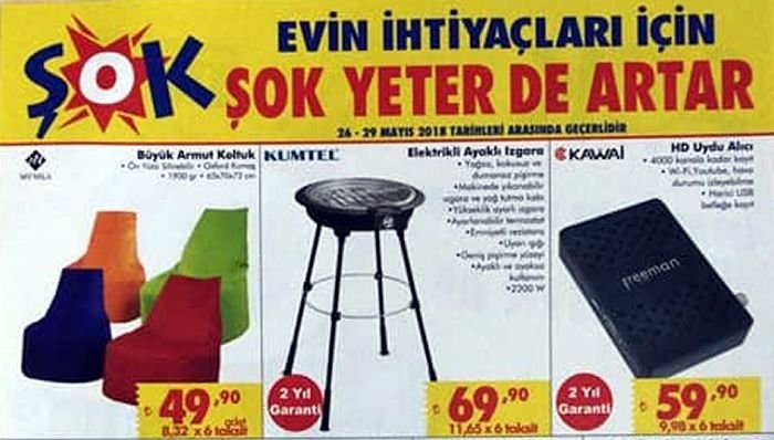 ŞOK Market 26 Mayıs 2018 Hafta Sonu Fırsatları