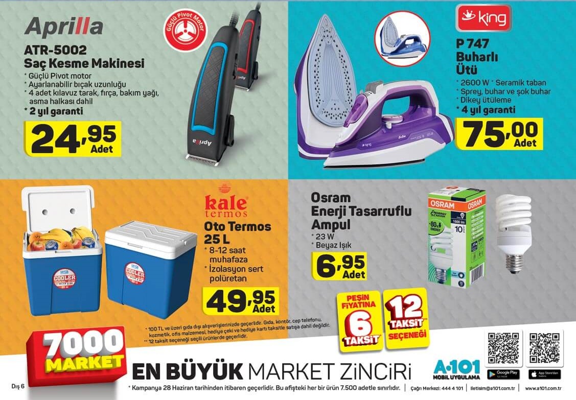 A101 Marketler 28 Haziran 2018 Aktüel İndirim Kataloğu