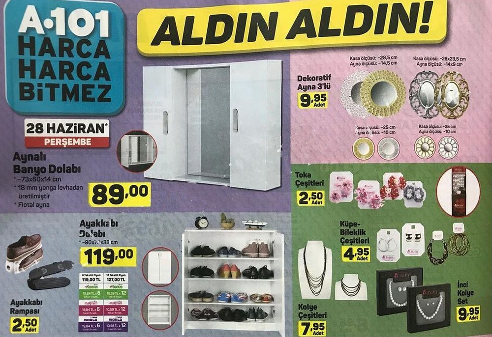 A101 28 Haziran 2018 Aktüel İndirim Broşürü