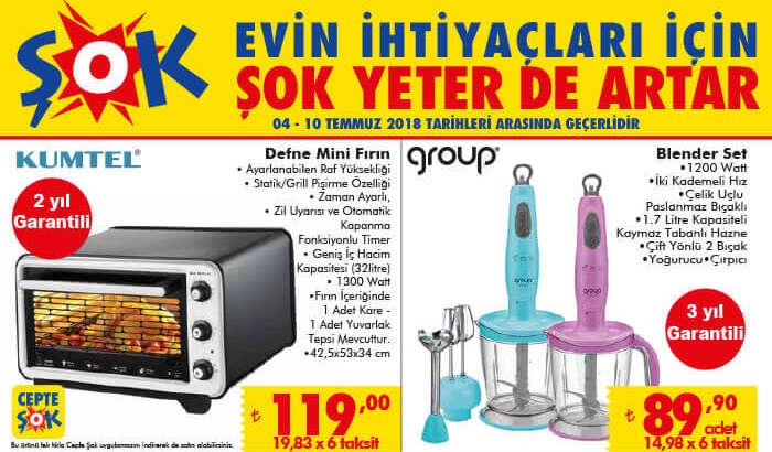 Şok 7 - 10 Temmuz 2018 Aktüel Ürünler Kataloğu