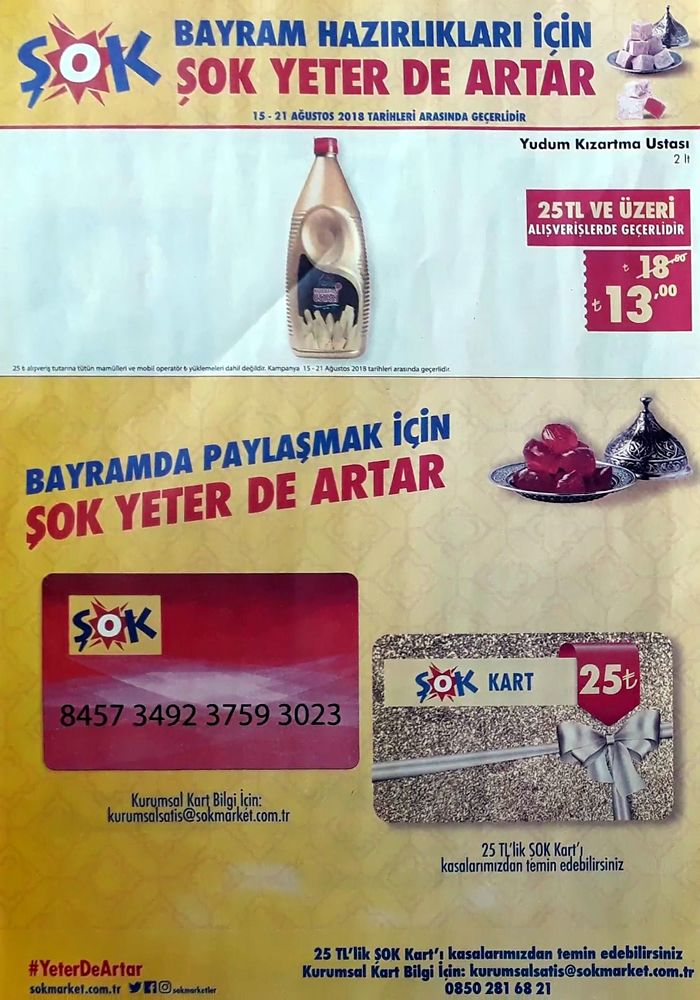 ŞOK 15 Ağustos 2018 Aktüel İndirim Kataloğu