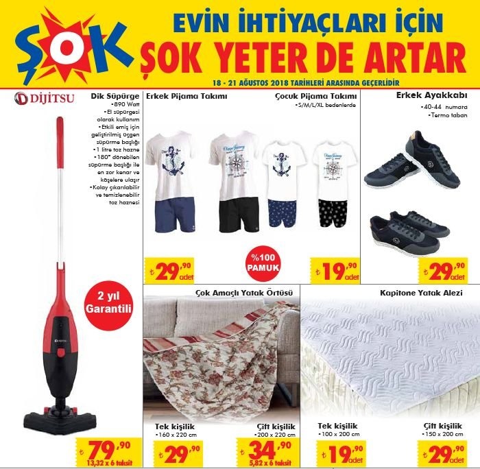 ŞOK 18 Ağustos 2018 Hafta Sonu Fırsatları