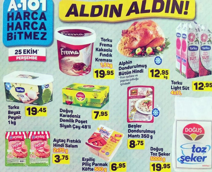 A101 25 Ekim 2018 Aktüel İndirimli Ürünler Kataloğu